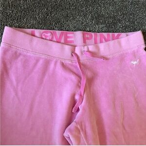 Y2K Victoria’s Secret pink velour yoga pants flare